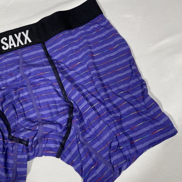 NIB SAXX‎ [ Small ] Vibe Stretch Boxer Briefs in Purple Gradient Stripe - Picture 9 of 16
